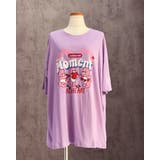 パープル | プリント Tシャツ 半袖 プリントT 夏 オーバーサイズ ゆったり | RAKUku