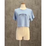 ブルー | ショット丈 Tシャツ トップス | RAKUku
