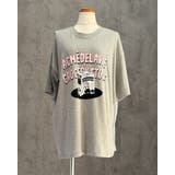 グレー | オーバーサイズ プリントTシャツ 韓国ファッション | RAKUku