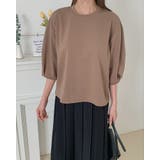 ステッチパフスリーブラウンドトップス ７分袖 オフィス | RAKUku | 詳細画像11 