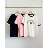 ネイビー | 配色レタリングTシャツ SANFRANCISCO 16 madeinkorea | RAKUku