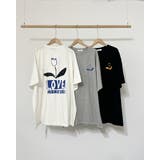 グレー | レタリングルーズフィットTシャツ LOVE チューリップ | RAKUku