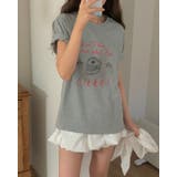 グレー | ドローイング風レタリングTシャツ エンジェル ケーキ madeinkorea | RAKUku