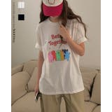 ルーズフィットベアプリントTシャツ レタリング 半袖 | RAKUku | 詳細画像1 
