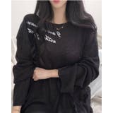 ブラック | ルーズフィットレタリングシアートップス 長袖 madeinkorea | RAKUku