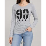 チャコール | ラウンドネックサイドギャザー長袖レタリングTシャツ カットソー 韓国ファッション | RAKUku