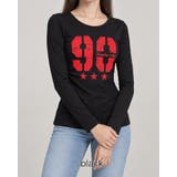 ブラック | ラウンドネックサイドギャザー長袖レタリングTシャツ カットソー 韓国ファッション | RAKUku
