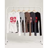 ラウンドネックサイドギャザー長袖レタリングTシャツ カットソー 韓国ファッション | RAKUku | 詳細画像3
