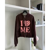 ダークブラウン | 4color アイラブミー ジップアップパーカー | RAKUku