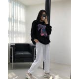 ブラック | 4color オーバーフィットプリントスウェット 長袖 | RAKUku