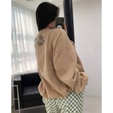 ブラウン | 4color オーバーフィットプリントスウェット 長袖 | RAKUku