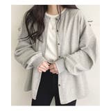 グレー | 2color ラウンドボタンカーディガン スウェット | RAKUku