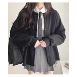 ブラック | 2color ラウンドボタンカーディガン スウェット | RAKUku