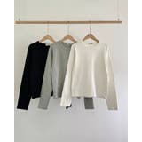 ブラック | 3color ワンポイント ラウンドカットソートップス | RAKUku