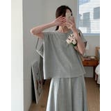 【2color】バックレイヤード フレンチスリーブセットアップ ロングスカート | RAKUku | 詳細画像4
