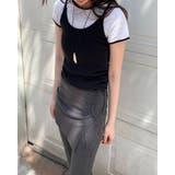 ホワイトメランジ | 【3color】韓国製 配色リンガー リブTシャツ | RAKUku