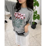 【3color】 フラワーアートプリント ゆるシルエット半袖Tシャツ | RAKUku | 詳細画像2 