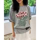 【3color】 フラワーアートプリント ゆるシルエット半袖Tシャツ | RAKUku | 詳細画像3 
