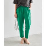 ブライトグリーン | 美脚シルエットタックパンツ | RANAN