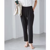 ブラック | 美脚シルエットタックパンツ | RANAN