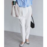 オフホワイト | 美脚シルエットタックパンツ | RANAN