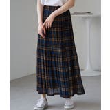 ネイビケイチェック | シフォンプリーツマキシスカート | RANAN