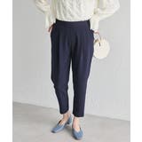 ネイビー | 美脚シルエットタックパンツ | RANAN