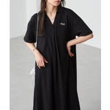 ブラック | 【M~LLサイズ展開】<FILA フィラ>カノコAラインフレアポロスキッパーワン… | RANAN
