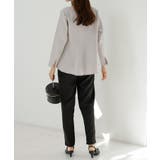 【2点セット】洗える/ストレッチペプラムブラウス＆テーパードパンツセットアップ | RANAN | 詳細画像11 