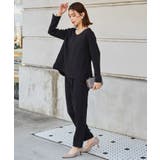 【2点セット】洗える/ストレッチペプラムブラウス＆テーパードパンツセットアップ | RANAN | 詳細画像15 