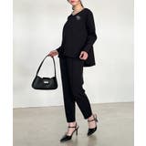 【2点セット】洗える/ストレッチペプラムブラウス＆テーパードパンツセットアップ | RANAN | 詳細画像19 