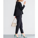 【2点セット】洗える/ストレッチペプラムブラウス＆テーパードパンツセットアップ | RANAN | 詳細画像22 