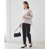 【2点セット】洗える/ストレッチペプラムブラウス＆テーパードパンツセットアップ | RANAN | 詳細画像5 