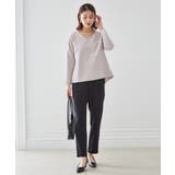 ライグ/ブラ(ペフ | 【2点セット】洗える/ストレッチペプラムブラウス＆テーパードパンツセットアップ | RANAN