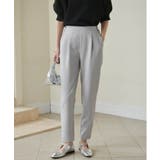 シルバーグレー | [低身長サイズ有]美脚シルエットタックテーパードパンツ 股下61㎝(UVカット … | RANAN