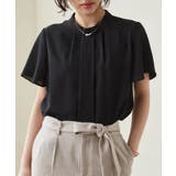 ブラック | 機能付タックデザインブラウス | RANAN