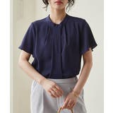 ネイビー | 機能付タックデザインブラウス | RANAN