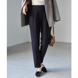 ブラック61 | 裏起毛美脚シルエットタックパンツ | RANAN