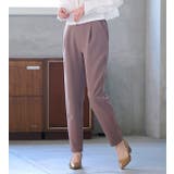 ブラウン61 | 裏起毛美脚シルエットタックパンツ | RANAN