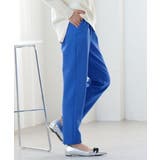 ブルー65 | 裏起毛美脚シルエットタックパンツ | RANAN