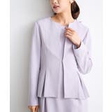 ライトグレー | [2点SET]ペプラムジャケット＋ワンピースセットアップ | RANAN