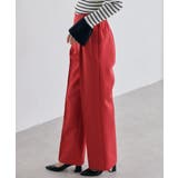 ボルドー | 裏起毛美脚シルエットピンタックワイドパンツ | RANAN