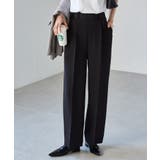 ブラック | 機能付！美脚シルエットセンタープレスワイドパンツ | RANAN