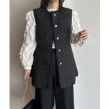 ブラック | ペプラムツイードジレ | RANAN