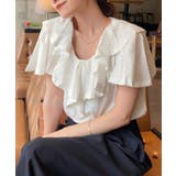 [綿100％/接触冷感]ビックフリルカラーTシャツ | RANAN | 詳細画像1 