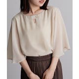 ベージュ | ひんやり！フレアー袖シフォンブラウス | RANAN