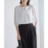オフホワイト | ひんやり！フレアー袖シフォンブラウス | RANAN