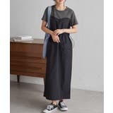 チャコール/ブラック | 【M～3Lサイズ展開】ワークデザインドッキングワンピース | RANAN
