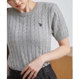＜Ｕ．Ｓ．ＰＯＬＯＡＳＳＮ．＞ワンポイント半袖ケーブルニット | RANAN | 詳細画像13 