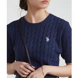 ＜Ｕ．Ｓ．ＰＯＬＯＡＳＳＮ．＞ワンポイント半袖ケーブルニット | RANAN | 詳細画像22 